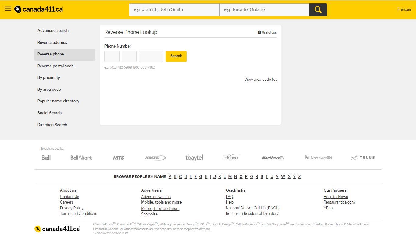 Reverse Phone Lookup - Canada 411